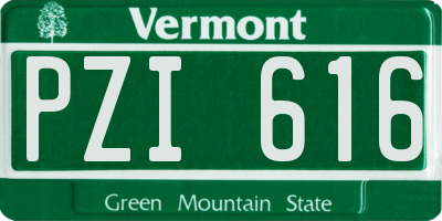 VT license plate PZI616