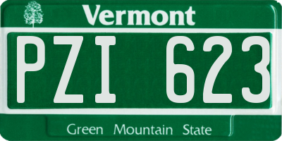 VT license plate PZI623