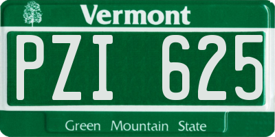 VT license plate PZI625