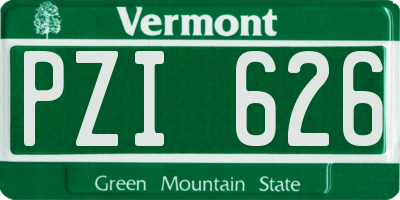 VT license plate PZI626