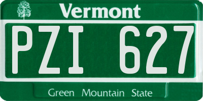VT license plate PZI627