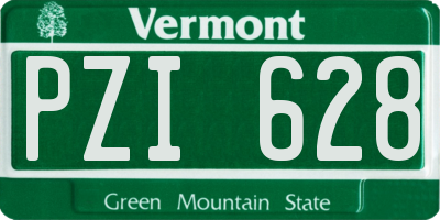 VT license plate PZI628