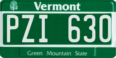 VT license plate PZI630