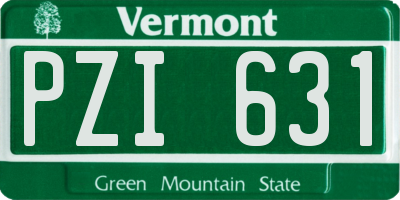 VT license plate PZI631