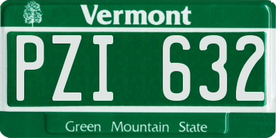 VT license plate PZI632