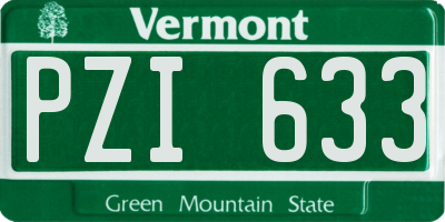 VT license plate PZI633