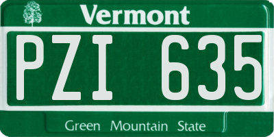 VT license plate PZI635