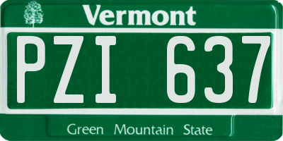 VT license plate PZI637
