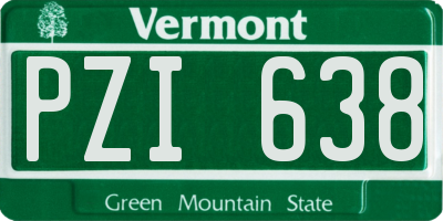 VT license plate PZI638