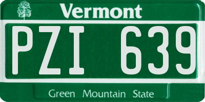 VT license plate PZI639