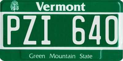 VT license plate PZI640