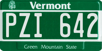 VT license plate PZI642