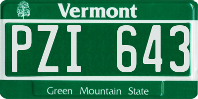 VT license plate PZI643