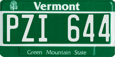 VT license plate PZI644