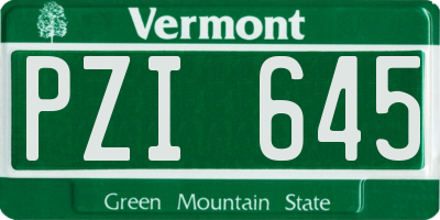 VT license plate PZI645