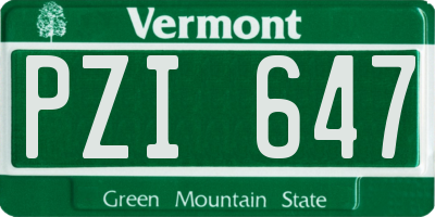 VT license plate PZI647