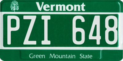 VT license plate PZI648