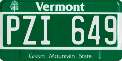 VT license plate PZI649