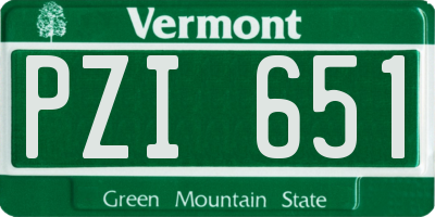 VT license plate PZI651