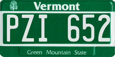 VT license plate PZI652