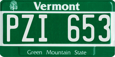 VT license plate PZI653