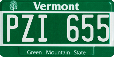 VT license plate PZI655