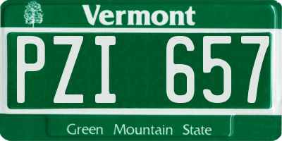 VT license plate PZI657