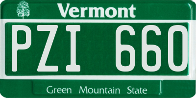 VT license plate PZI660