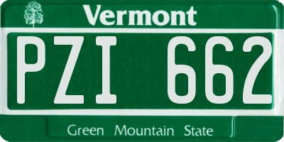 VT license plate PZI662