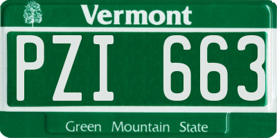 VT license plate PZI663
