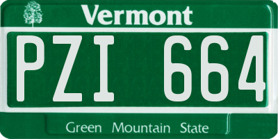 VT license plate PZI664