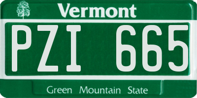 VT license plate PZI665
