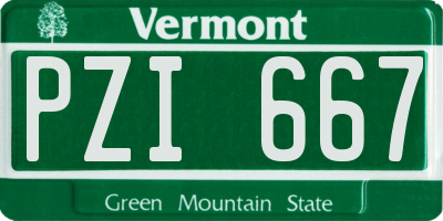 VT license plate PZI667