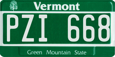 VT license plate PZI668