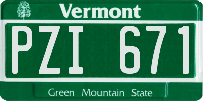 VT license plate PZI671