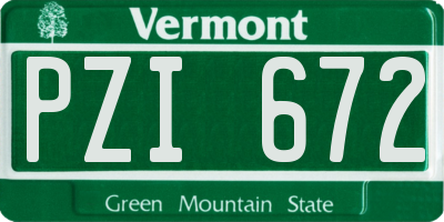 VT license plate PZI672