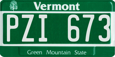 VT license plate PZI673