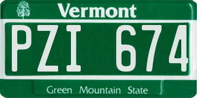VT license plate PZI674