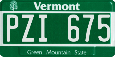 VT license plate PZI675