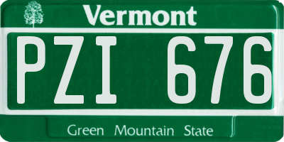 VT license plate PZI676