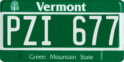 VT license plate PZI677