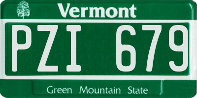 VT license plate PZI679