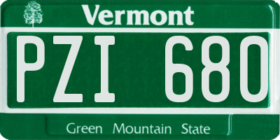 VT license plate PZI680