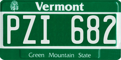 VT license plate PZI682