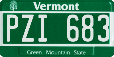 VT license plate PZI683