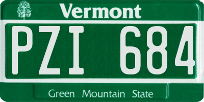 VT license plate PZI684