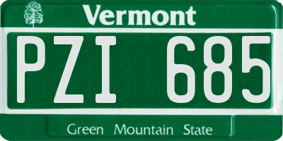 VT license plate PZI685