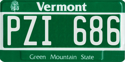 VT license plate PZI686