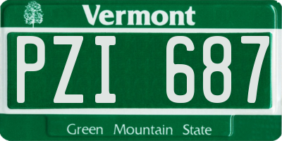 VT license plate PZI687