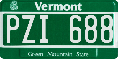VT license plate PZI688